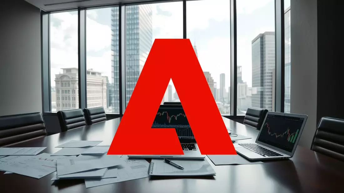 Grandes Inversores Reducen su Exposición a Adobe en un Contexto de Rotación Sectorial Illustration mit AI erstellt übermittelt durch boerse-global.de