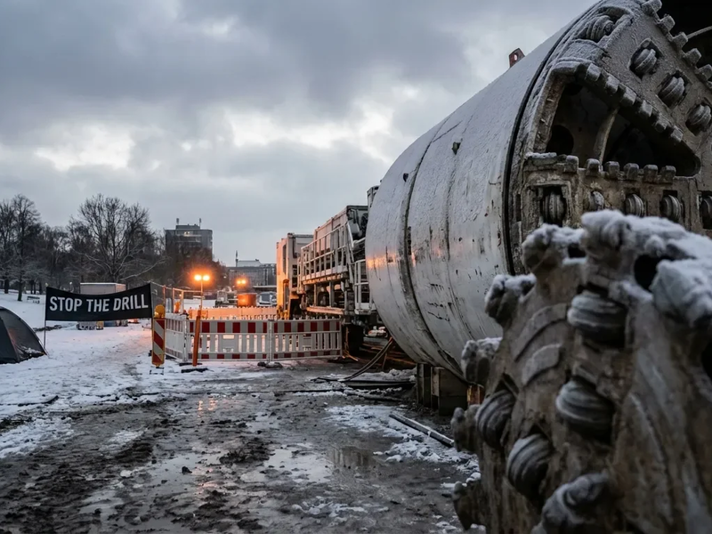 Westring-Baustelle: Aktivisten blockieren Bergung von Bohrkopf - Foto: über boerse-global.de