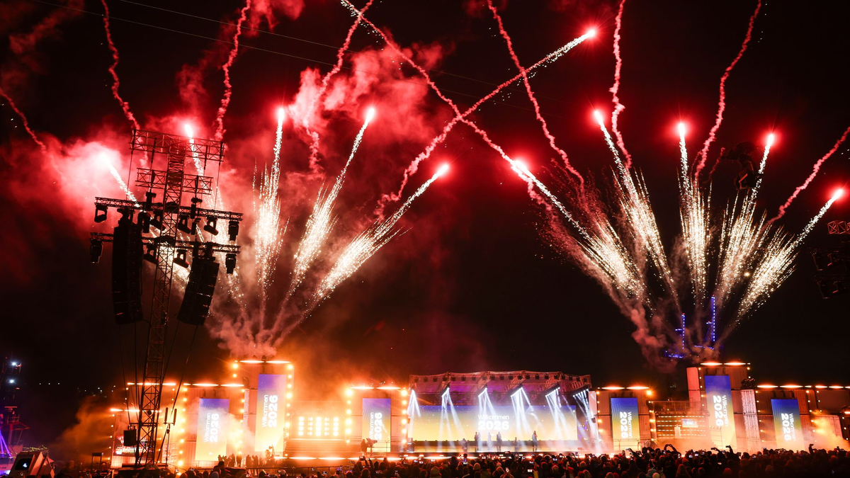 Mehrere Tausend Menschen verfolgten die Show vom Chicagokai.  - Foto: Christian Charisius/dpa