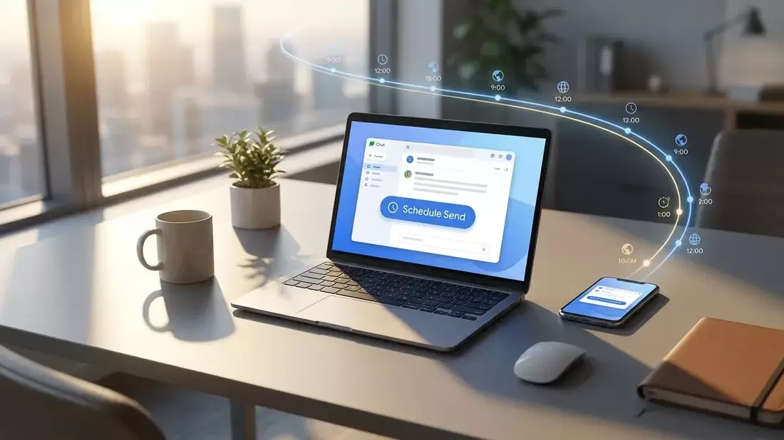 Google Chat: Nachrichten lassen sich jetzt 120 Tage im Voraus planen - Bild: über boerse-global.de