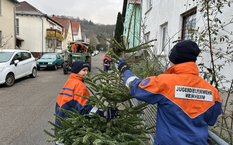 FW Weinheim: Jugendfeuerwehr Weinheim sammelt wieder ausgediente Christbäume ein - Foto: presseportal.de