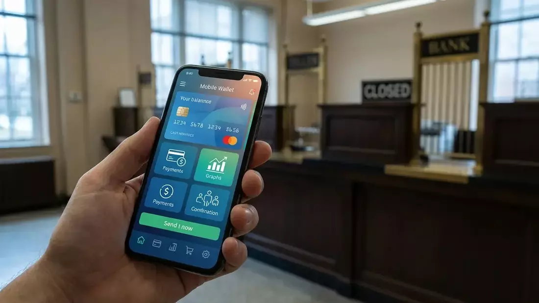 Mobile Wallets: Rekordzuwachs während Bankfilialen schließen - Bild: über boerse-global.de