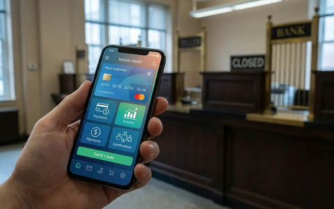 Mobile Wallets: Rekordzuwachs während Bankfilialen schließen - Foto: über boerse-global.de