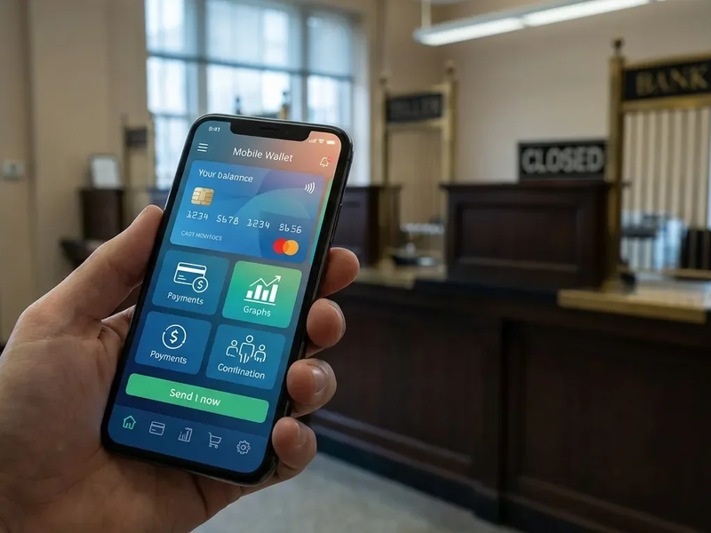 Mobile Wallets: Rekordzuwachs während Bankfilialen schließen - Foto: über boerse-global.de