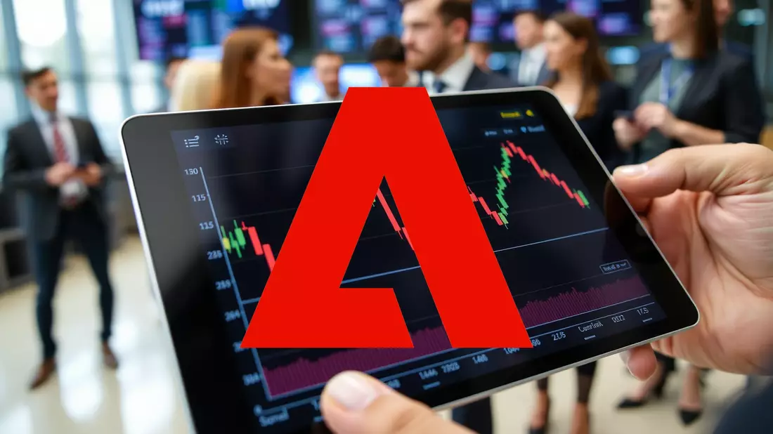 Adobe Shares Navigate Conflicting Market Cues Illustration mit AI erstellt übermittelt durch boerse-global.de