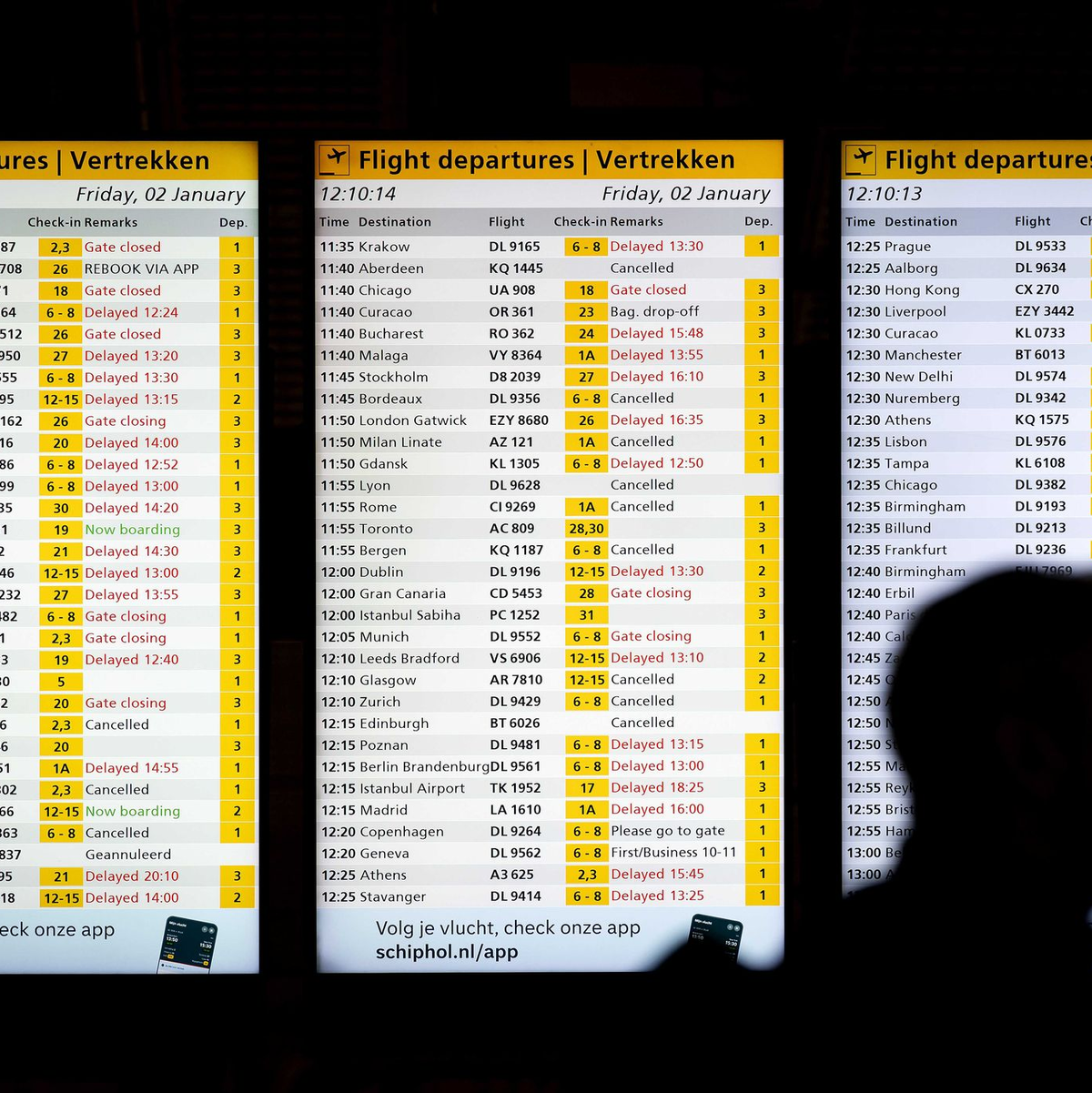 Das Winterwetter sorgt am Amsterdamer Großflughafen Schiphol weiter für Probleme. (Archivbild) - Foto: Koen Van Weel/ANP/dpa