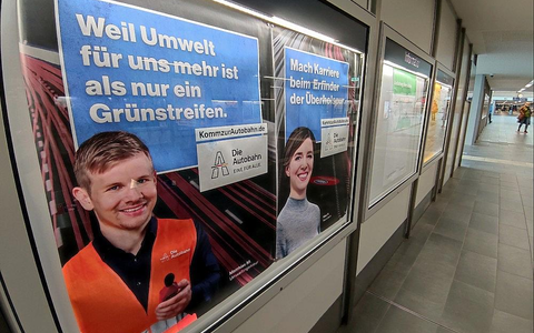 Stellenanzeige für die Autobahn GmbH (Archiv) - Foto: via dts Nachrichtenagentur