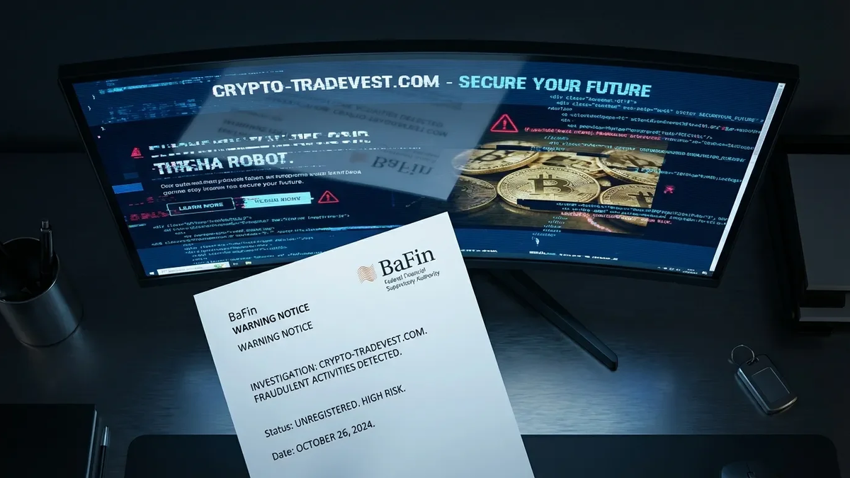 BaFin warnt vor neuer Betrugsplattform „TradeVest Crypto“ - Foto: über boerse-global.de