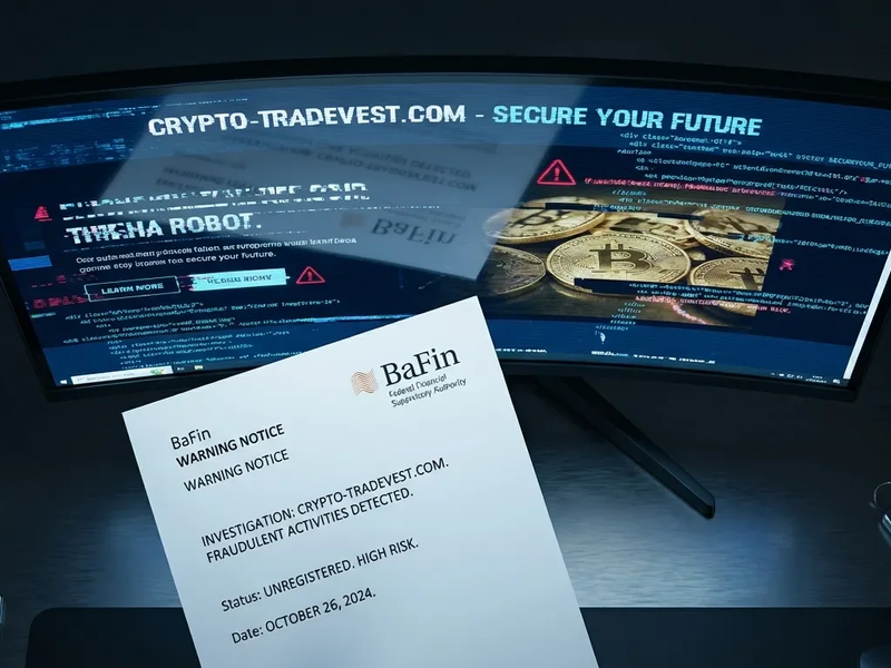 BaFin warnt vor neuer Betrugsplattform „TradeVest Crypto“ - Foto: über boerse-global.de