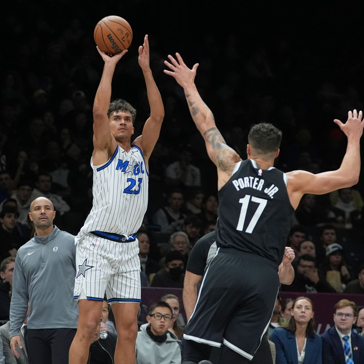 Tristan da Silva erzielte 14 Punkte gegen Brooklyn. - Foto: Frank Franklin II/AP/dpa
