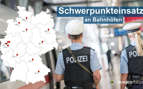 BPOLD-H: Erneuter Schwerpunkteinsatz der Bundespolizei an gewaltbelasteten Bahnhöfen - Foto: presseportal.de