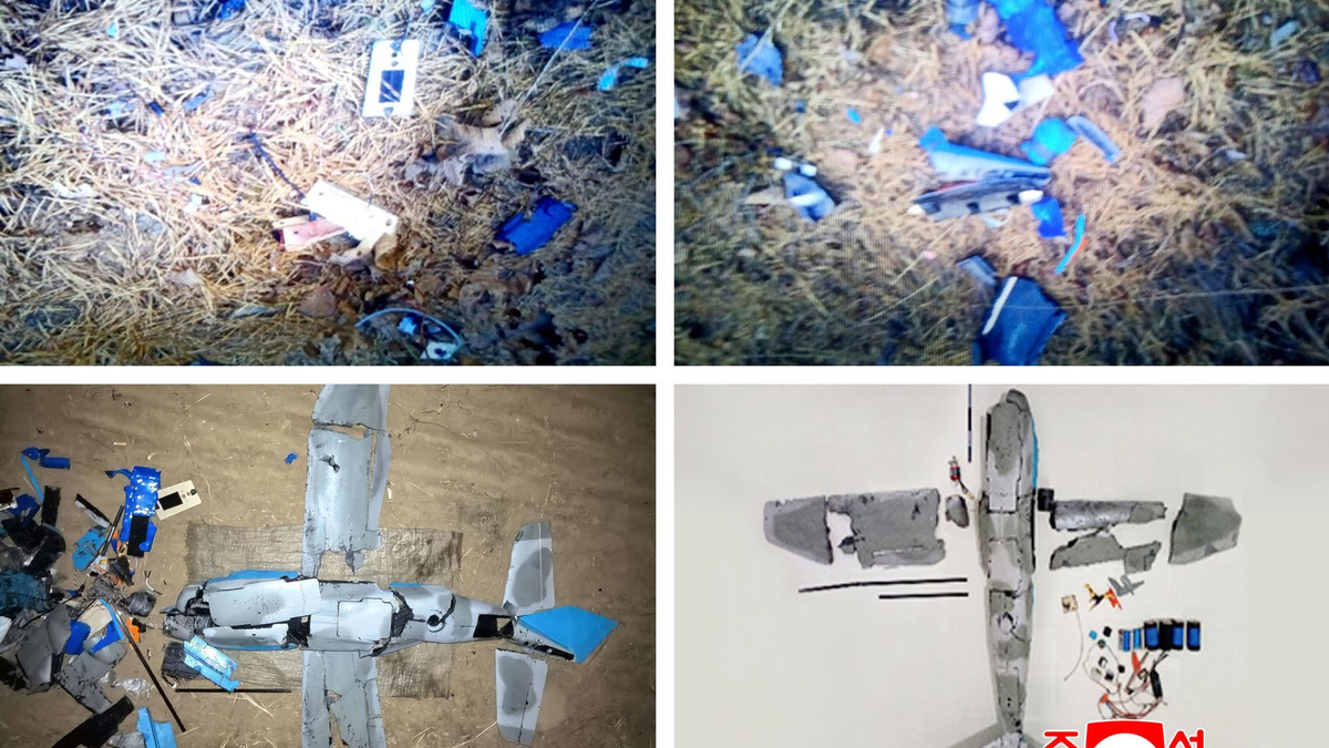 KCNA veröffentlichte auch die Einzelteile der abgeschossenen Drohne, die aus Südkorea stammen soll. - Foto: Uncredited/KCNA/KNS/dpa