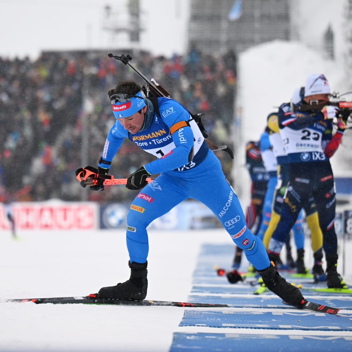 Erkämpften sich Rang drei: Die deutschen Biathletinnen. - Foto: Hendrik Schmidt/dpa