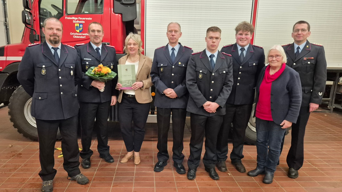 FW Südheide: Jahreshauptversammlung der Feuerwehr Oldendorf - Neues Führungsteam gewählt - Foto: presseportal.de