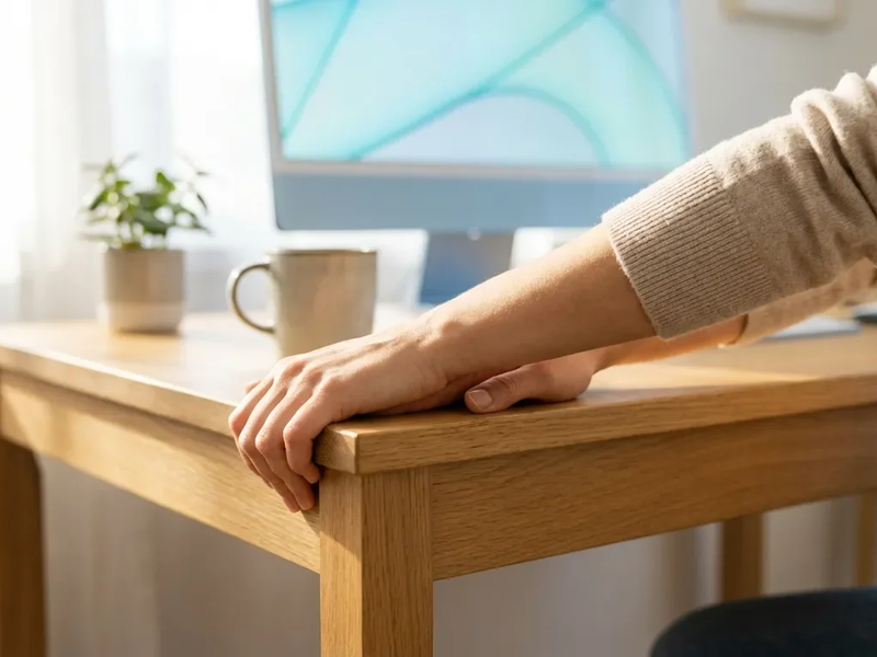 Tischkanten-Dehnung: Einfache Waffe gegen den Mausarm - Foto: über boerse-global.de