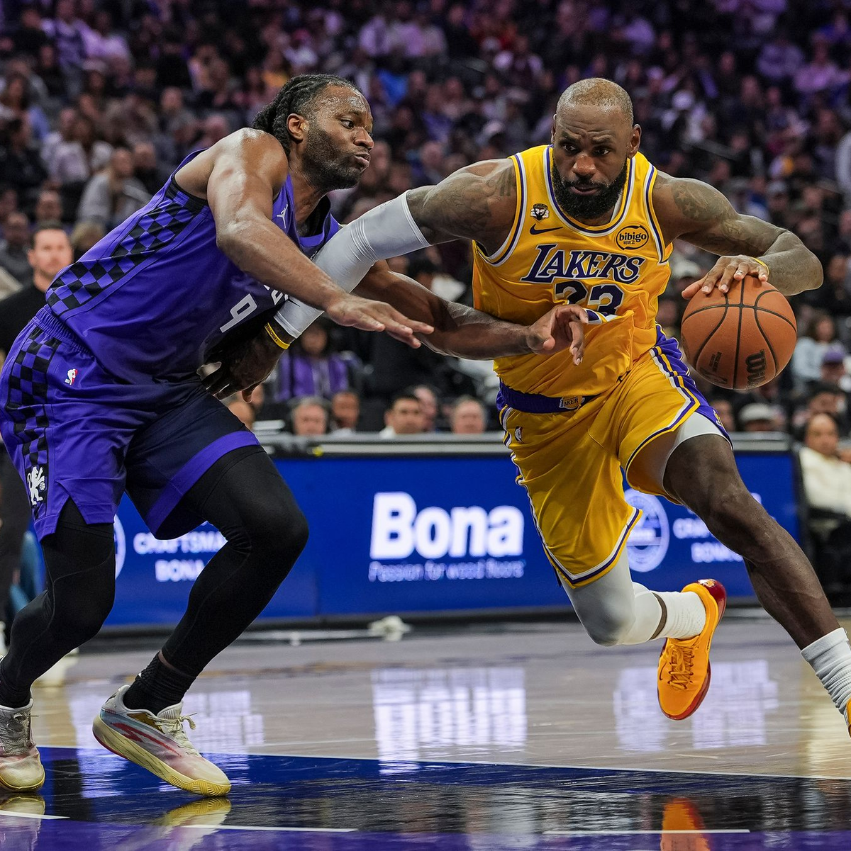 James und die Lakers taten sich schwer bei den Sacramento Kings. - Foto: Justine Willard/AP/dpa