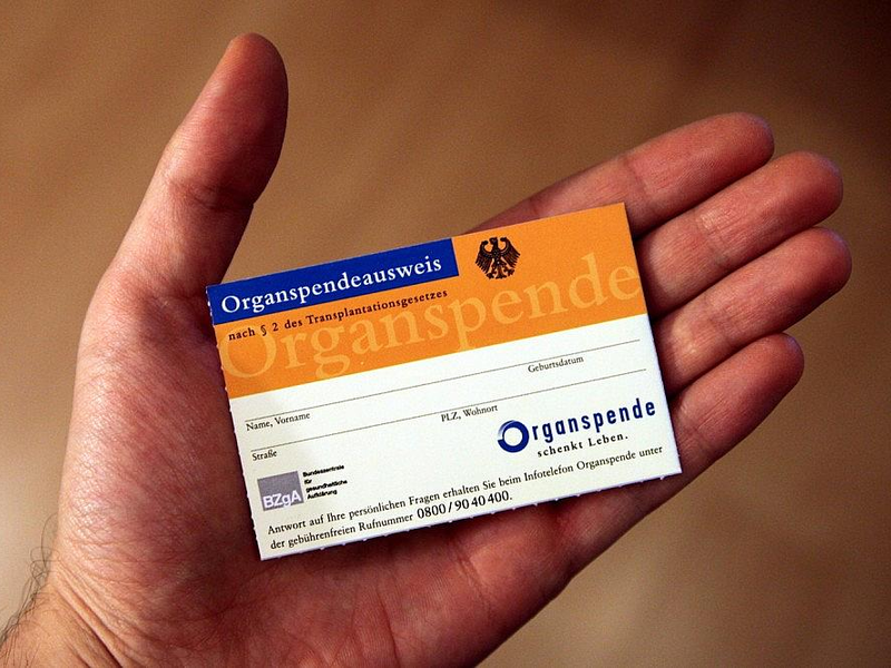 Organspendeausweis (Archiv) - Foto: via dts Nachrichtenagentur