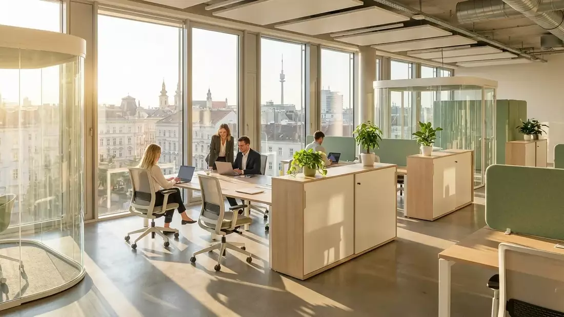 Österreichs Büroimmobilien: Flexibilität wird zum Goldstandard Illustration mit AI erstellt übermittelt durch boerse-global.de