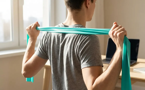 Widerstandsbänder bekämpfen 2026 den Tech-Neck - Foto: über boerse-global.de