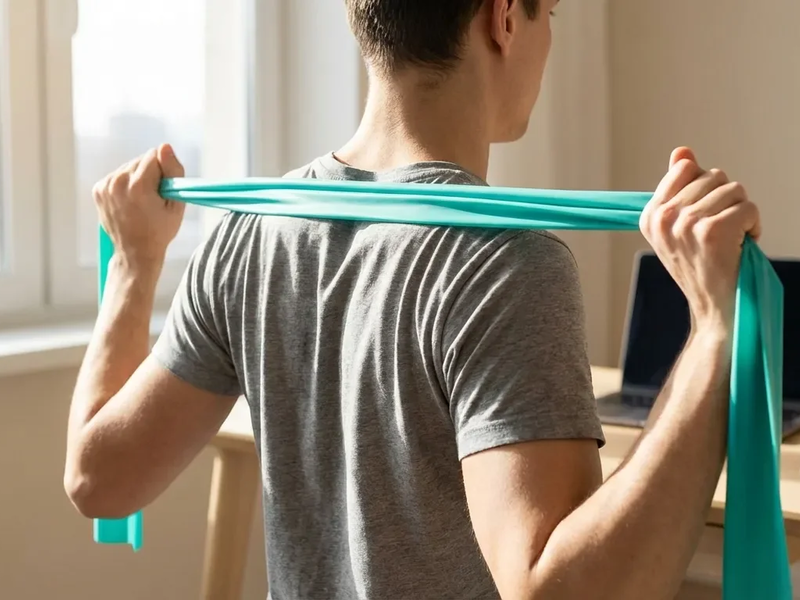 Widerstandsbänder bekämpfen 2026 den Tech-Neck - Foto: über boerse-global.de