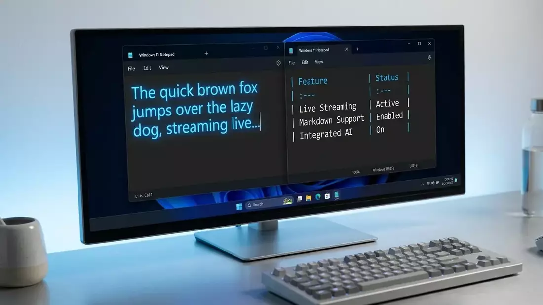 Microsoft Notepad: KI-Streaming und Tabellen für Windows 11 - Bild: über boerse-global.de