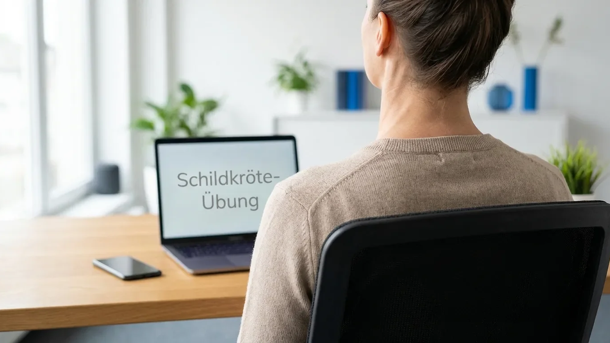 Schildkröte-Übung bekämpft den schmerzhaften Handy-Nacken - Foto: über boerse-global.de