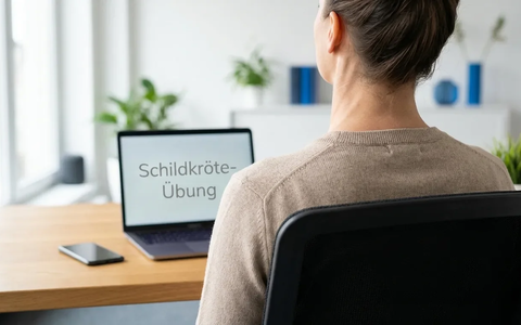 Schildkröte-Übung bekämpft den schmerzhaften Handy-Nacken - Foto: über boerse-global.de