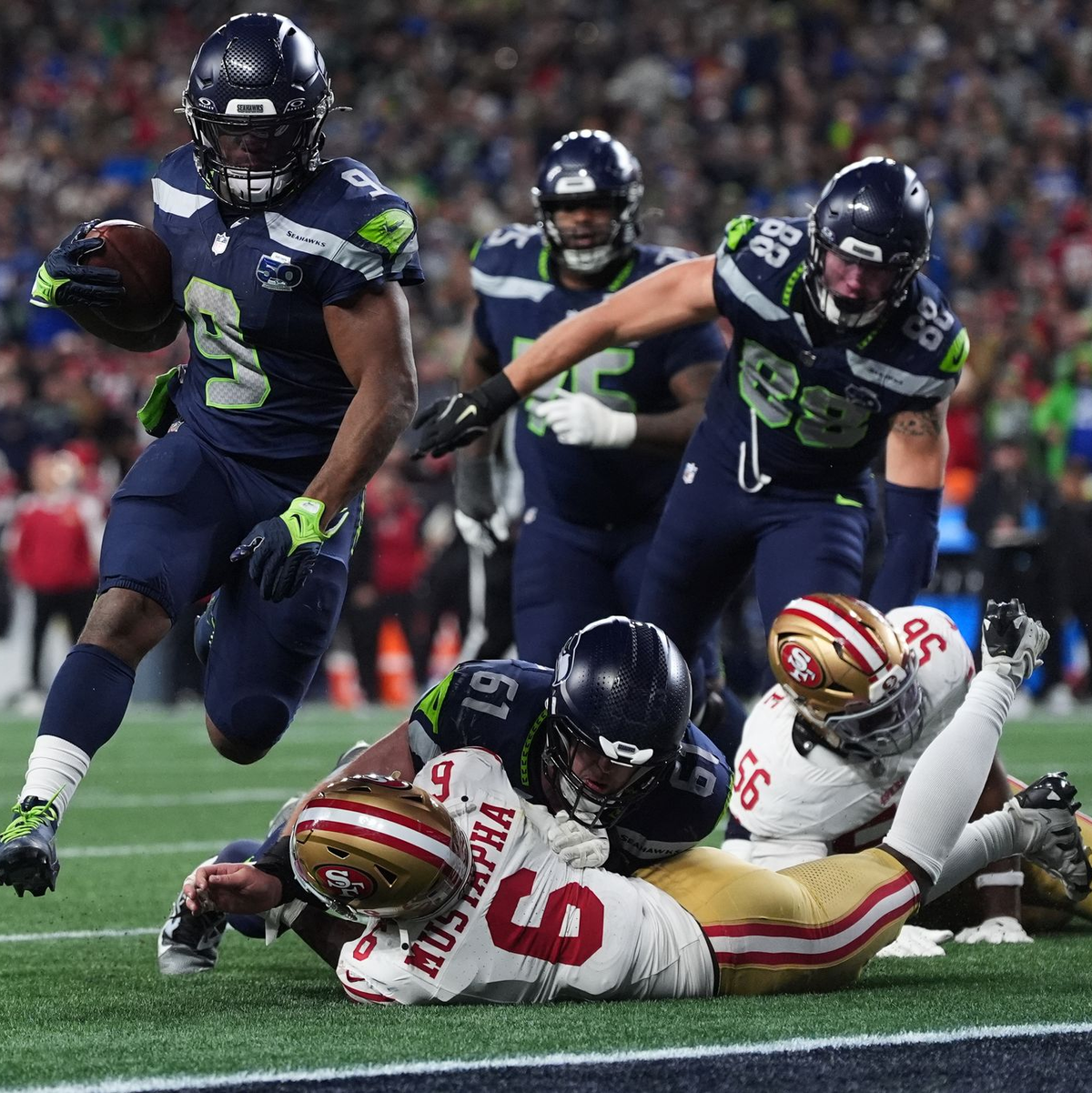 Drei Touchdowns für Kenneth Walker III (9). - Foto: Lindsey Wasson/AP/dpa