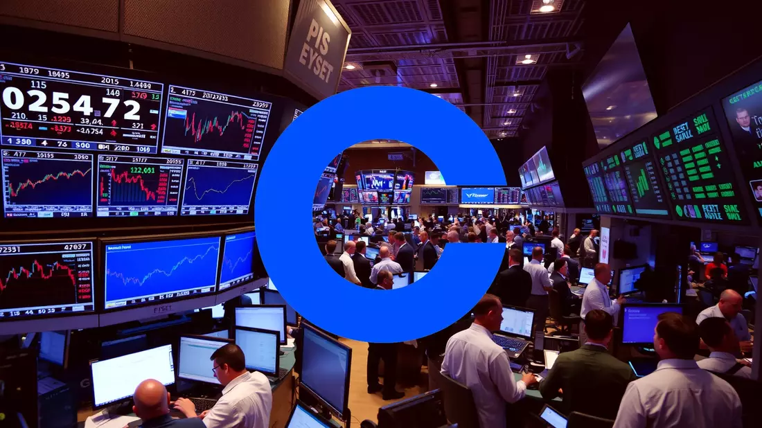 La acción de Coinbase se enfrenta a la tormenta política Illustration mit AI erstellt übermittelt durch boerse-global.de