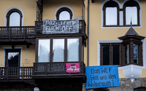 In Davos sehen einige Einwohner die jährliche Veranstaltung kritisch. - Foto: Gian Ehrenzeller/KEYSTONE/dpa