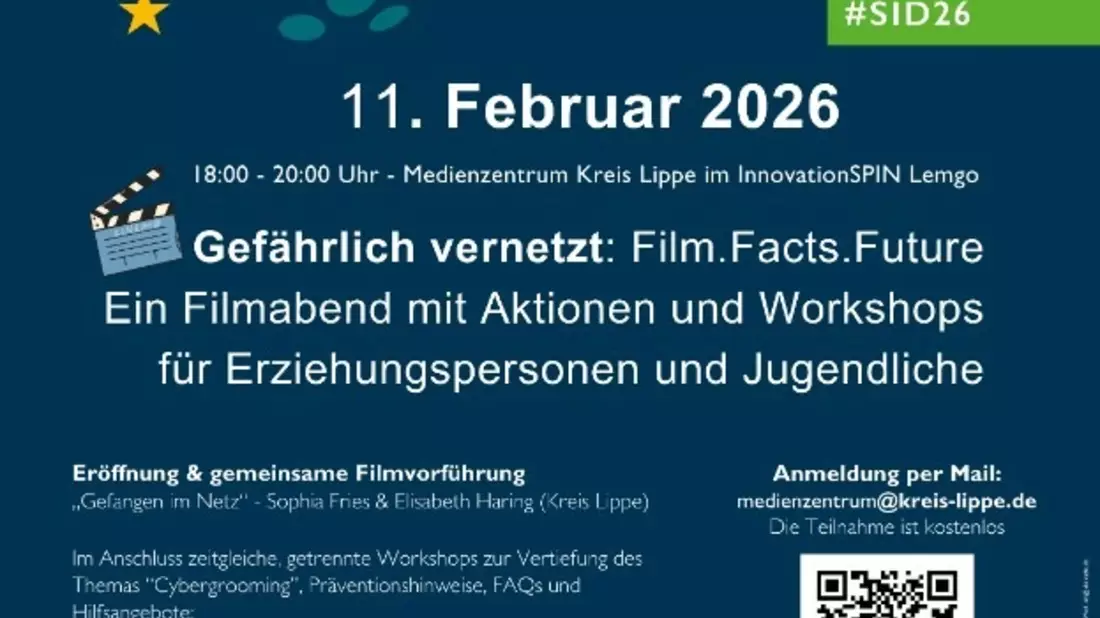 POL-LIP: Kreis Lippe/Dörentrup/Lemgo. Filmabend und Info-Veranstaltung rund um den Safer Internet Day für mehr Sicherheit im Netz. - Bild: presseportal.de
