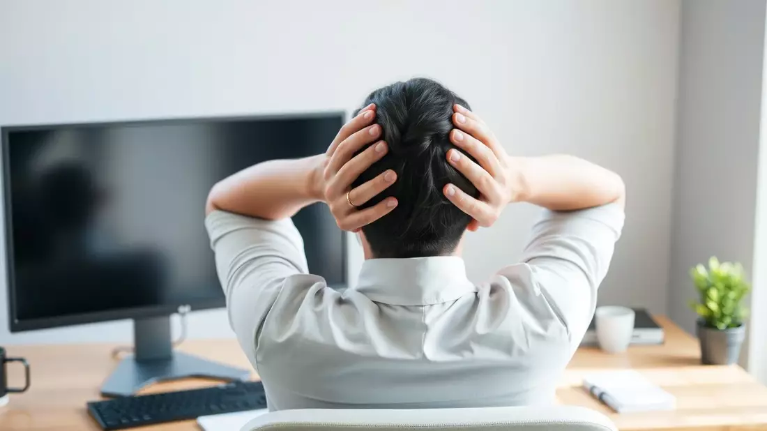 Kopf-in-Hände-Übung bekämpft den Büro-Nacken - Bild: über boerse-global.de