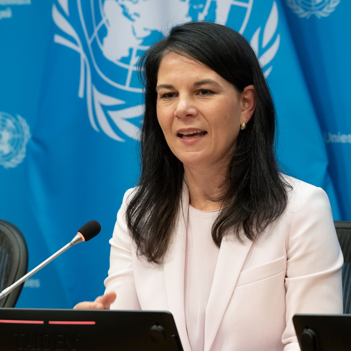 Baerbock zeigt keine Begeisterung für Trumps Vorstoß. - Foto: Evan Schneider/UN/XinHua/dpa