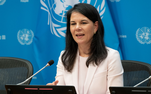 Baerbock zeigt keine Begeisterung für Trumps Vorstoß. - Foto: Evan Schneider/UN/XinHua/dpa