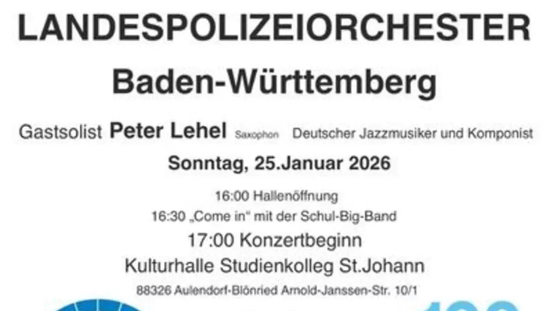 PP Ravensburg: Benefizkonzert des Landespolizeiorchesters in Aulendorf-Blönried - Bild: presseportal.de