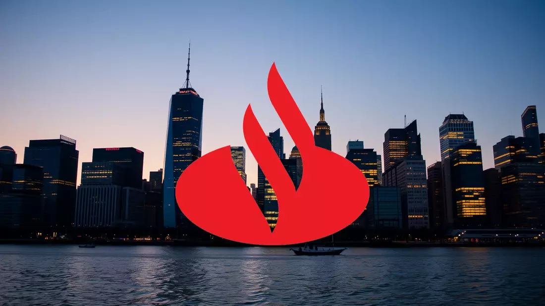Santander: Doble impulso bursátil tras mejora de análisis y megaoperación Illustration mit AI erstellt übermittelt durch boerse-global.de