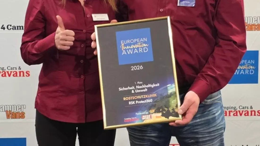 Die Rostschutzklinik erhält den European Innovation Award / Die Auszeichnung erfolgte am 19. Januar 2026 in Stuttgart in der Kategorie Sicherheit, Nachhaltigkeit und Umwelt - erstmals in Europa - Bild: presseportal.de