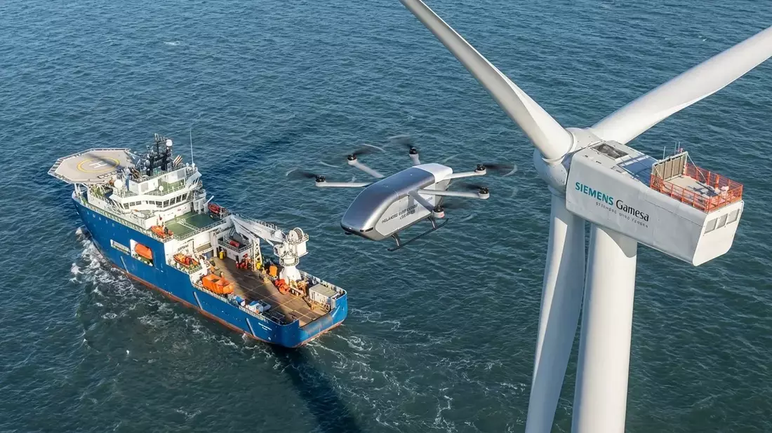 Ampelmann und Siemens Gamesa testen Drohnen für Offshore-Wartung - Bild: über boerse-global.de
