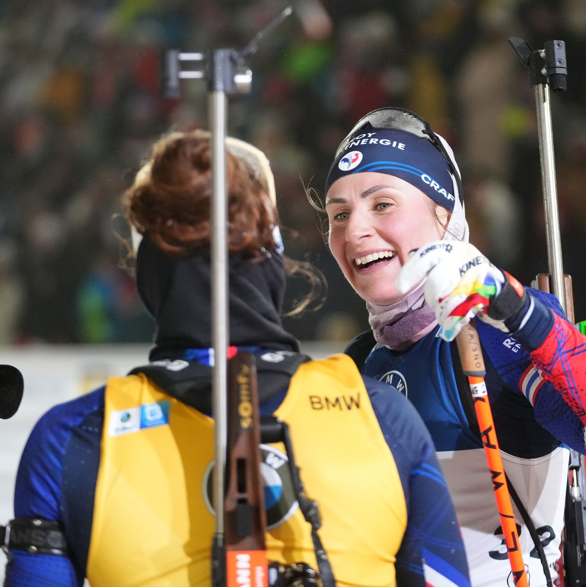 Nicht zu schlagen: Die beiden Französinnen Justine Braisaz-Bouchet und Lou Jeanmonnot - Foto: Petr David Josek/AP/dpa