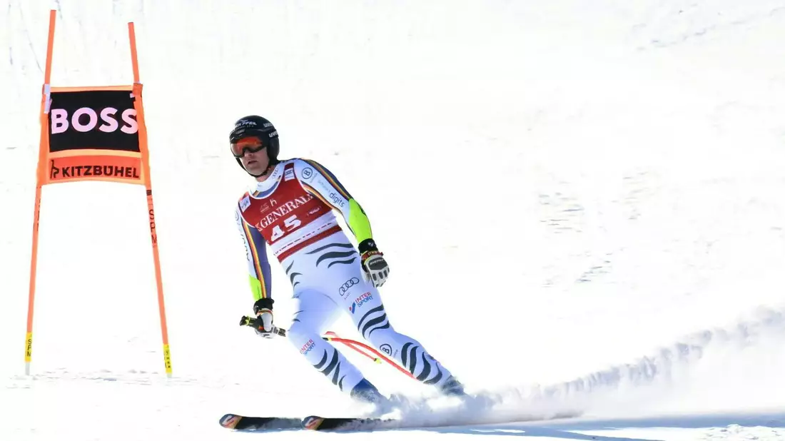 Routinier Romed Baumann scheidet im Super-G von Kitzbühel aus. - Bild: Barbara Gindl/APA/dpa