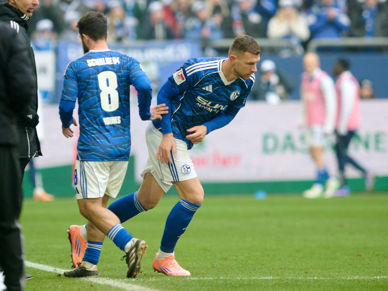 Edin Dzeko hatte entscheidenden Anteil am Schalker Punktgewinn. - Foto: Bernd Thissen/dpa