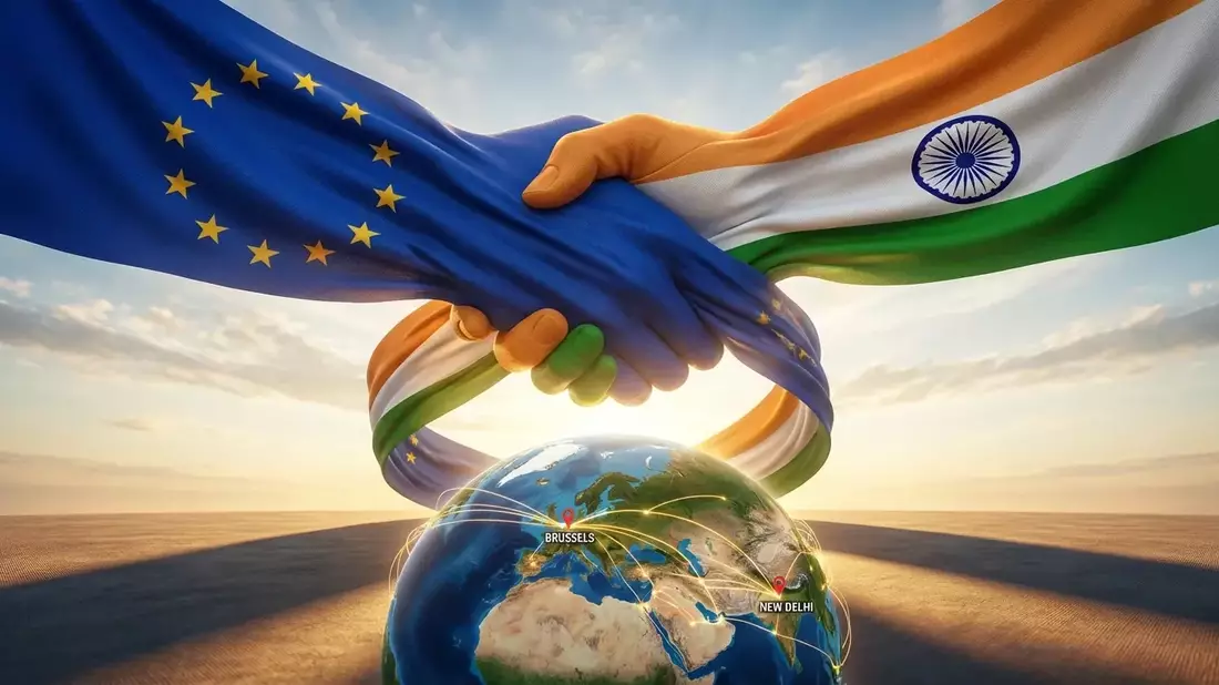 EU und Indien stehen vor historischem Freihandelsabkommen Illustration mit AI erstellt übermittelt durch boerse-global.de