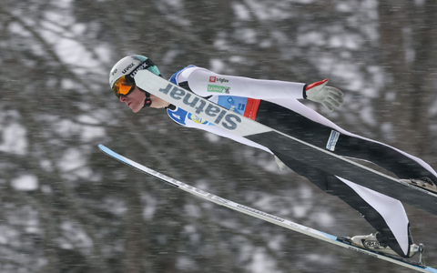 Domen Prevc sorgte bei der Flug-WM für eine kuriose Szene. - Foto: Karl-Josef Hildenbrand/dpa