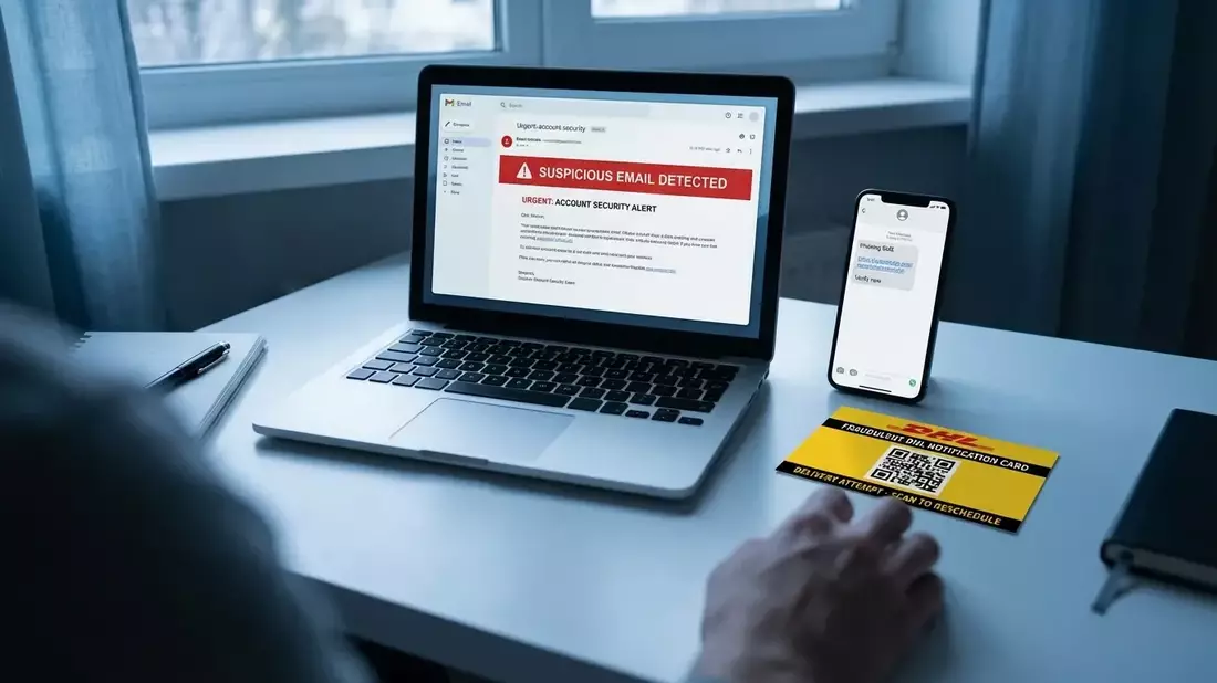 DHL-Kunden im Visier: Neue Betrugswelle mit QR-Codes und Fake-Karten Illustration mit AI erstellt übermittelt durch boerse-global.de
