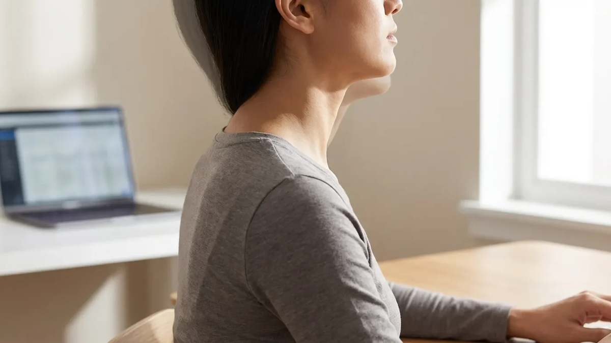 Kinn-Retraktion: Die einfache Waffe gegen den Tech-Neck - Foto: über boerse-global.de