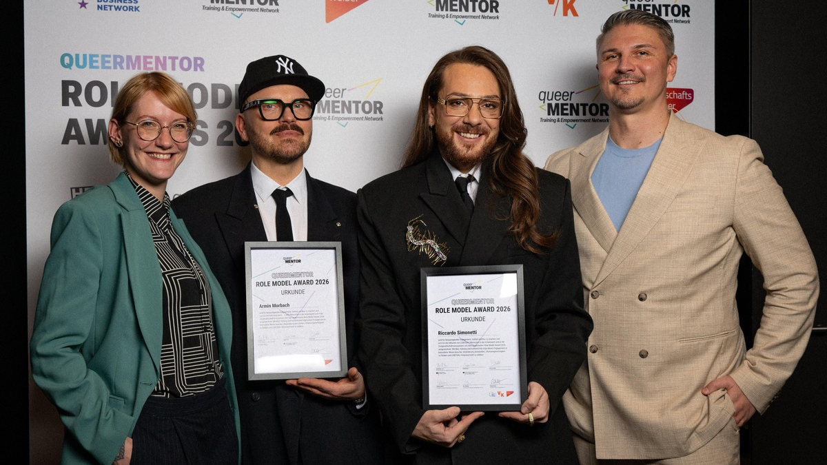 Queermentor Role Model Awards 2026: 25 queere Menschen und Allies in Berlin ausgezeichnet – darunter Riccardo Simonetti und Armin Morbach - Foto: presseportal.de