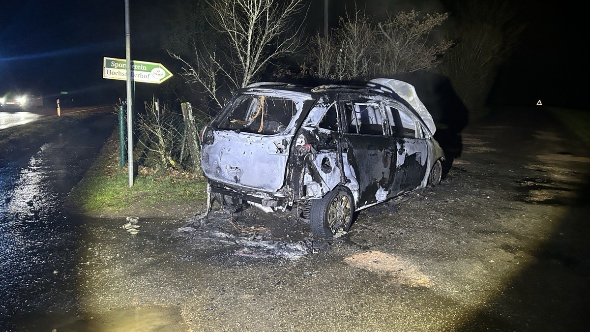 POL-PDPS: Pkw brennt aus - Polizei bittet um Zeugenhinweise - Foto: presseportal.de