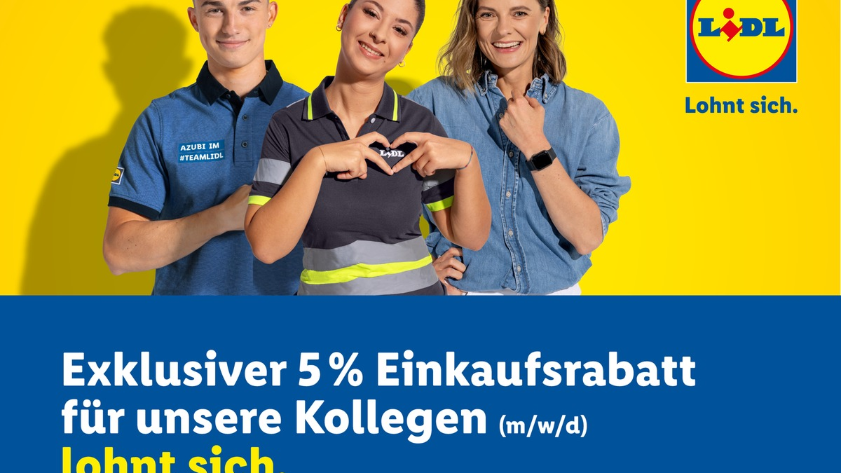 Lidl führt deutschlandweit Mitarbeiterrabatt ein / Lidl lohnt sich - für Mitarbeiter jetzt noch mehr - Foto: presseportal.de