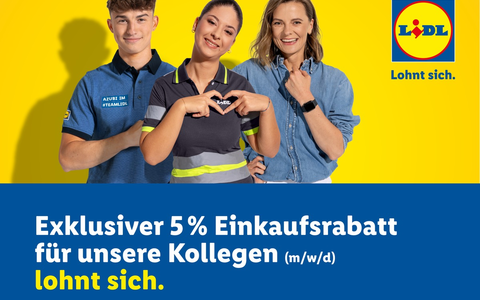 Lidl führt deutschlandweit Mitarbeiterrabatt ein / Lidl lohnt sich - für Mitarbeiter jetzt noch mehr - Foto: presseportal.de