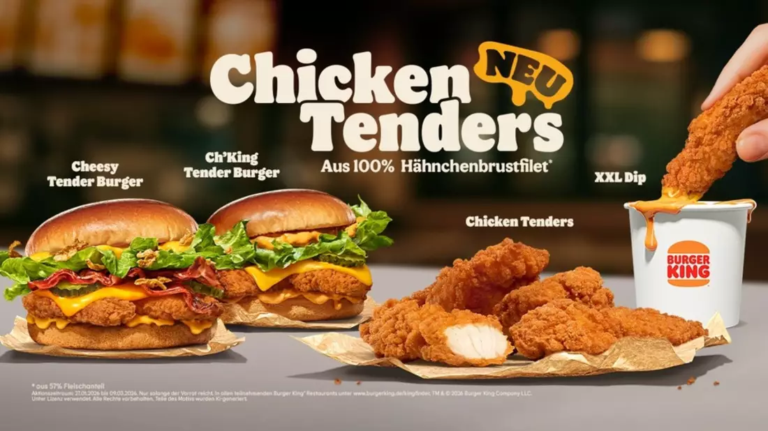 DIP. CRUNCH. MMMHHH! Die neuen Chicken Tenders mit XXL Dip / Burger King® Deutschland antwortet auf die Snacking-Bedürfnisse der Deutschen - Bild: presseportal.de